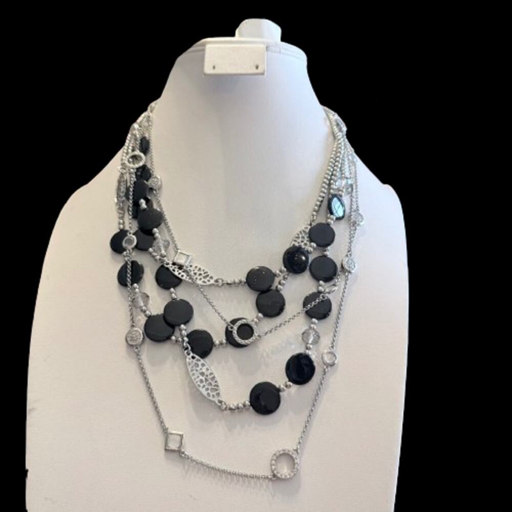 Erica Lyons & Lia Sophia Pair of Silver Tone Necklaces